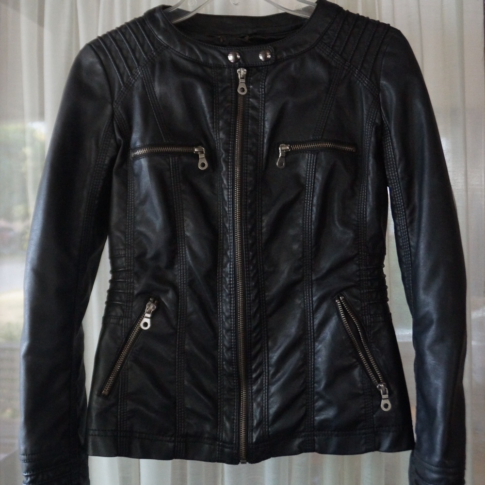 Black Leather Jacket- Downtown Coalition